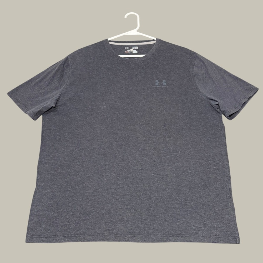 Under Armour Mens HeatGear Short Sleeve T-Shirt Gray XL Heathered Performance
